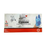 دستکش نیتریل آبی رنگ غیر پودری مدل SORENA بسته 100 عددی