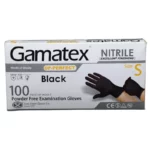 دستکش نیتریل مشکی غیر پودری حریر مدل GAMATEX بسته ۱۰۰ عددی - Image 4